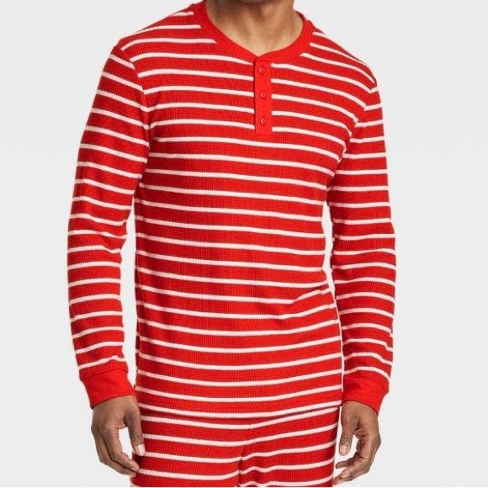 Wondershop Men’s Red Striped Thermal Pajama Top